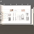 Modern Clothing Store Interior With Fashion Displays Hanging Apparel And Shoes