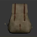 Beige Canvas Backpack With Brown Straps And Vintage Buckle Design