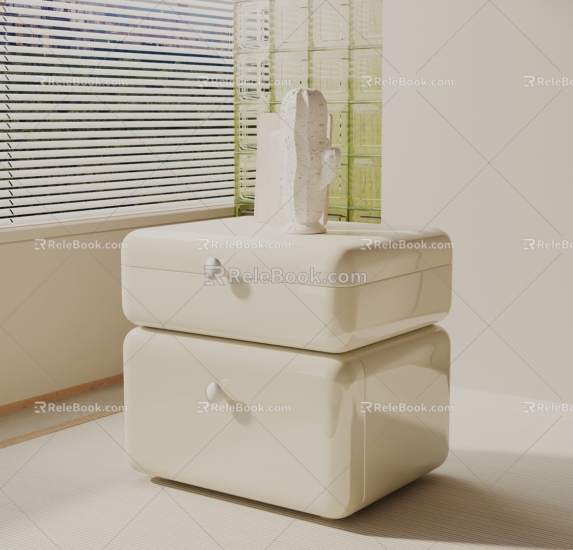 Modern Bedside Cabinet 3d model