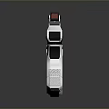 Futuristic Sci Fi Handgun With White And Black Design Tactical Grip And Scope Attachment