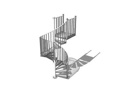 Modern Spiral Staircase Design Featuring Metal Railing And Sleek Architectural Structure 3d model