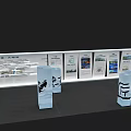 Modern Event Passage With Transparent Display Frames And Information Boards 3d model