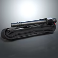 Black Flashlight With Black Foldable Strap And Compact Design For Outdoor Activities 3d model