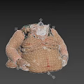 Cartoon Pig Character With Muscular Fat Body Blue Hat Green Vest Grinning Expression