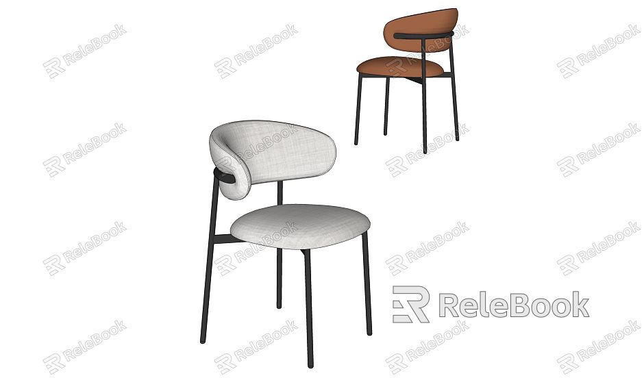 Modern Dining Chair Fabric Single Chair Leisure Chair model