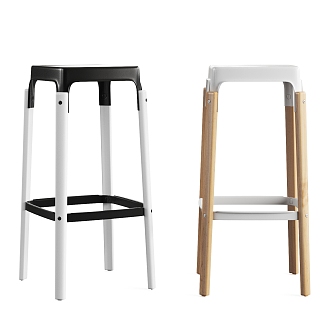 Modern Bar Stool Bar Chair Combination 3d model