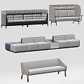 Modern Multi Seater Sectional Sofa With Modular Designs And Neutral Upholstery 3d model