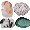 Modern Unique Shaped Rugs with Abstract Colorful Patterns and Irregular Designs 3d model
