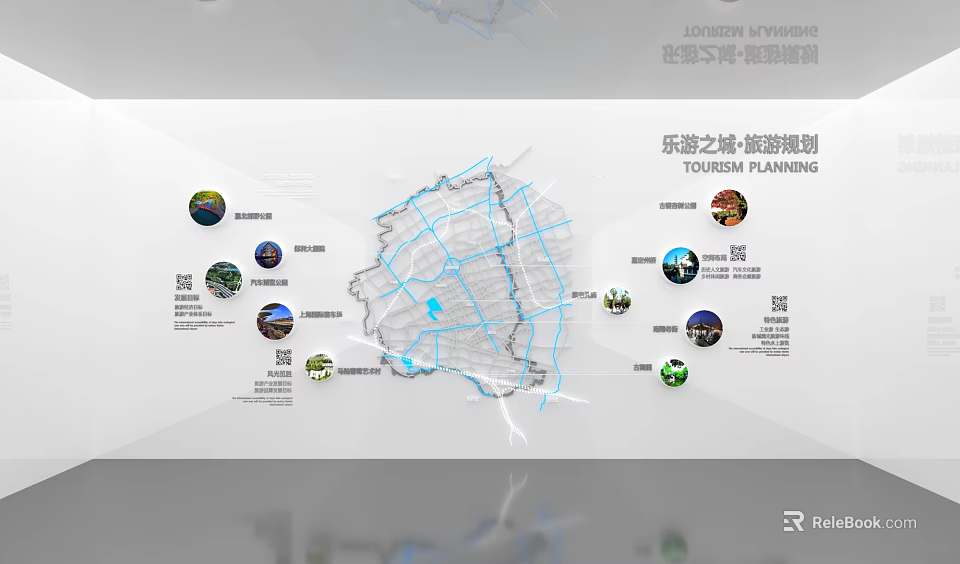 Leyou City Tourism Planning Map With Scenic Spots And Regional Layout 3d model 