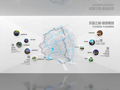 tourism planning background wall 3d model