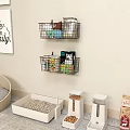 Wire Wall Mounted Storage Baskets Organizing Kitchen Pantry Items And Containers 3d model