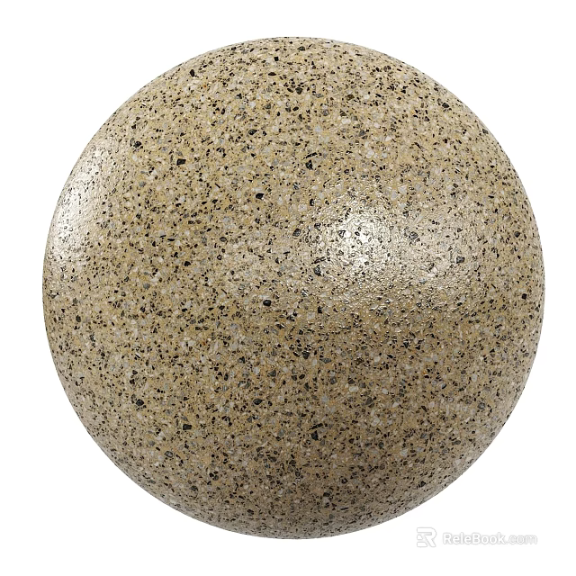 Beige Spherical Component Featuring Speckled Texture With Small Black White Particles 3d model 