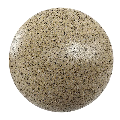 Beige Spherical Component Featuring Speckled Texture With Small Black White Particles 3d model