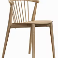 Light Wood Dining Chairs With Slatted Back And Minimalist Design Style