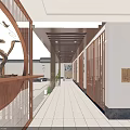 Modern New Chinese Style Villa Exterior Wall With Delicate Wooden Decoration And Tranquil Courtyard Landscape