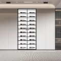 Modern Wine Cabinet With Glass Doors And Multiple Storage Shelves In Elegant Interior