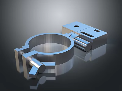 Practical Metal Household Clamp With Rectangular Block For Daily Use And Storage 3d model