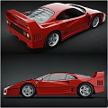 Red Classic Sports Car With Sleek Body Rear Spoiler And Alloy Wheels