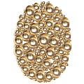 Shiny Golden Spherical Mirrors in Circular Decorative Arrangement for Home Interior
