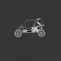 Off Road Buggy Featuring Number 28 Large Tires Open Frame And Suspension System