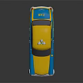 Yellow And Blue Vintage Style Toy Police Car With White Roof Lights And Logo