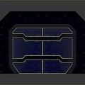 Dark Blue Geometric Frame With Starry Texture And Blue Panels