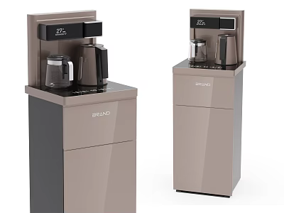 BRANO Kitchen Appliances With Vertical Design Cabinet Storage And Beige Black Finish 3d model