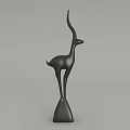 Modern Black And White Deer Decorative Figurine Ornament Set for Home Decor