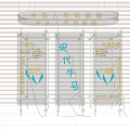 Modern Scaffolding Window Meichen Stainless Steel Scaffolding Device Neon Light Card Device Indoor Meichen LED Acrylic Light Ring Window Meichen 3d model