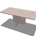 Modern Minimalist Dining Table With Neutral Stone Top And Geometric Angular Base Design 3d model