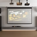 Projection Monitoring Setup With Large Screen And Ceiling Projectors Surround Speakers In Home Theater