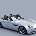 Gray Car Convertible sports car BMW Two Doors 3d model