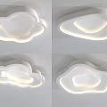 White Cloud Shaped Modern Ceiling Light With Soft Lighting For Kids Bedroom 3d model