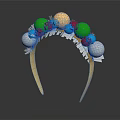 Festive Christmas Headband Decorated With Colorful Baubles And Gold Frame
