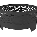 Decorative Hollow Out Circular Metal Ornament With Rural Landscape Patterns