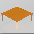 Stylish Modern Orange Square Coffee Table With Minimalist Design And Smooth Surface