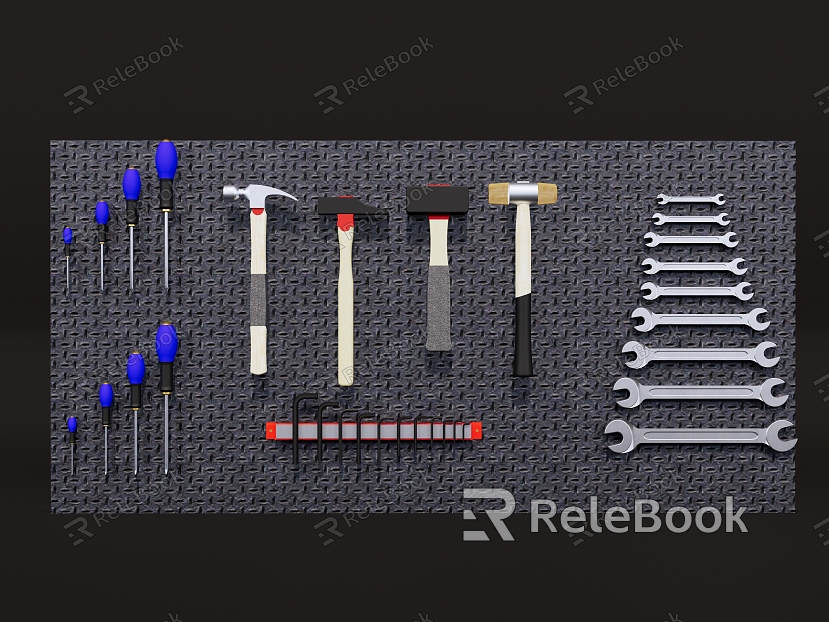 Tool wall screwdriver hammer wrench model