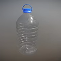 Transparent Plastic Water Bottle With Blue Cap Handle And Spiral Design