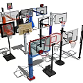 Durable Sports Equipment Including Various Basketball Hoops for Indoor and Outdoor Games