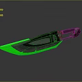 Futuristic Green And Black Tactical Knife With Metallic Handle And Sharp Blade