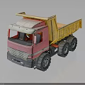Toy Dump Truck Pink Front And Yellow Bed With Large Tires And Detailed Design