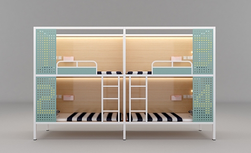 Modern Dormitory Bed 3d model