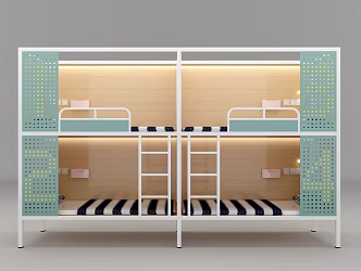 Modern Dormitory Bed 3d model