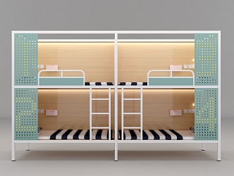 Modern Dormitory Bed 3d model