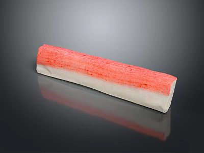 Fresh Delicious Crab Stick With Red And White Striped Design And Smooth Texture 3d model