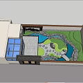 Garden Landscape Design Featuring Green Lawn Stone Pathway Decorative Stones And Lush Plants