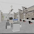 Modern Government Service Hall Interior Design With Service Counters Self-Service Terminals And Waiting Seats