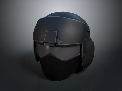 Tactical Weapon Helmet With Black Design And Full Face Shield For Military Use 3d model