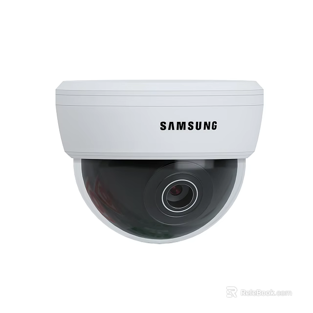 SAMSUNG White Dome Surveillance Camera With Security Monitoring And Clear Lens Design 3d model 