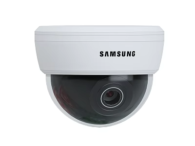SAMSUNG White Dome Surveillance Camera With Security Monitoring And Clear Lens Design 3d model